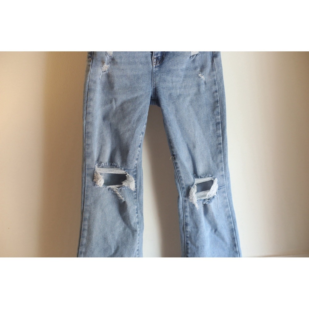 Freckled Poppy Risen Jeans Womens 3/26 High Rise Distressed Flare‎ Denim Light - Picture 3 of 9